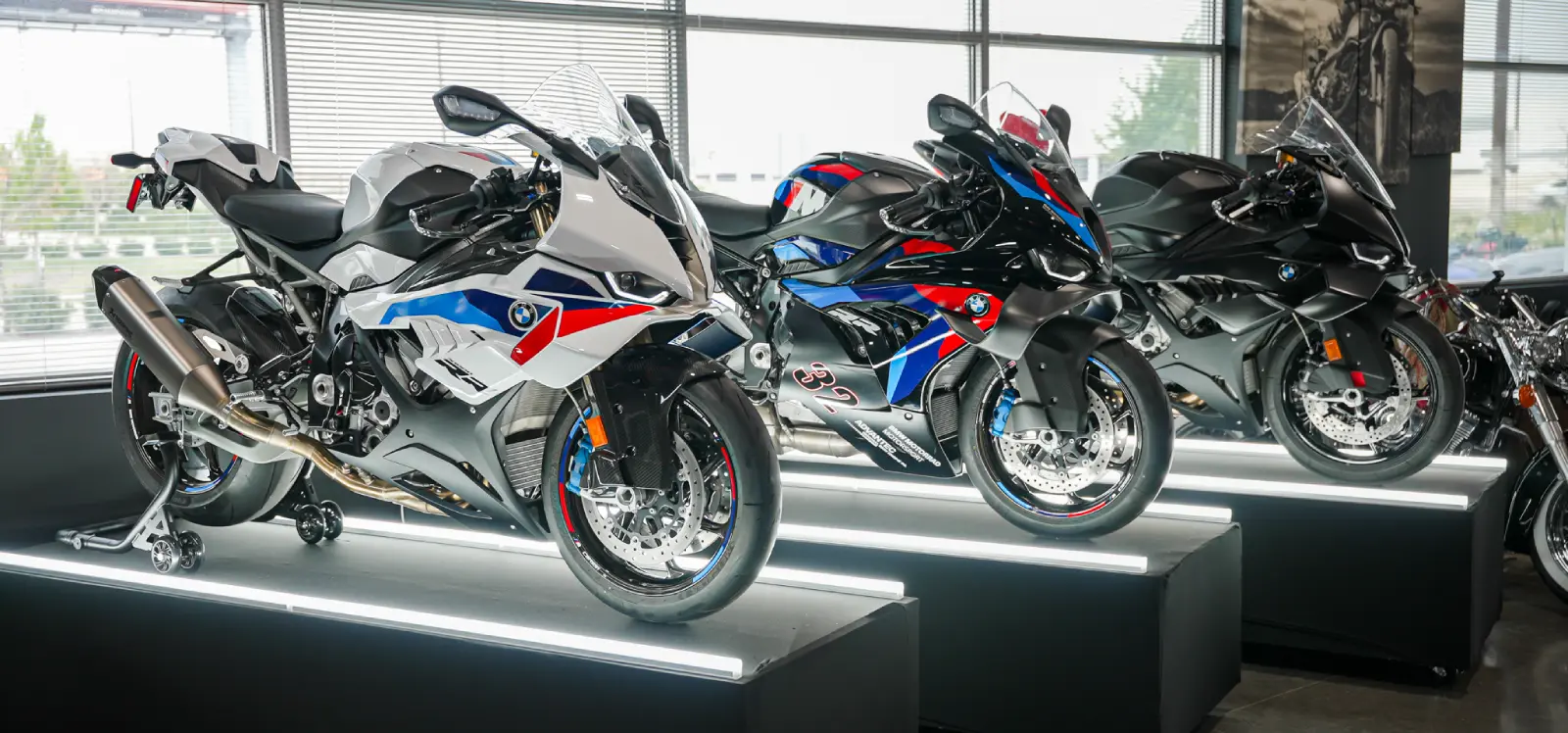 Motorcycles in Showroom